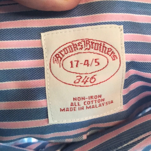Brooks Brothers men’s dress shirt.  Pink and Blue. - Picture 3 of 3